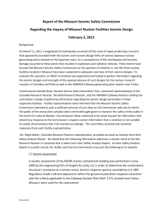 Report on Nuclear Facilities Seismic Design in Missouri