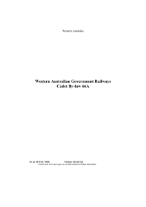 Western Australian Government Railways Cadet By-law - By