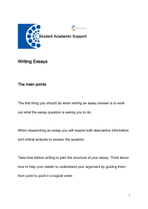 Writing essays - Abertay University