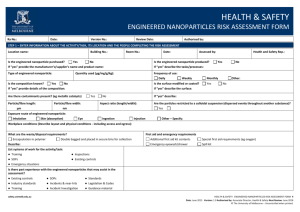 Engineered Nanoparticles Risk Assessment Form