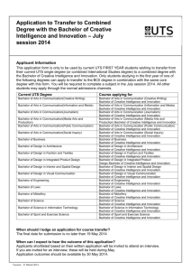 Application to Transfer to Combined Degree with the Bachelor of