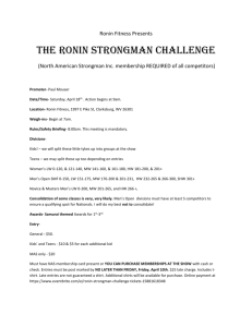 Click HERE for Ronin entry form