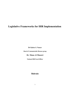 Review of Bahrain IHR laws and legislations.