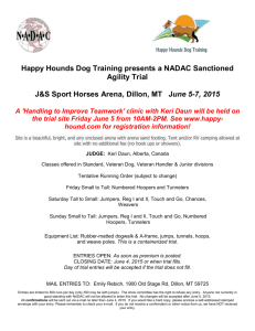 Happy Hounds Dog Training presents a NADAC Sanctioned Agility