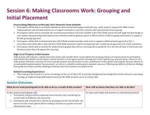Session 6, Making Classrooms Work – Grouping and