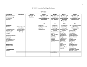 2013-2014 Integrated Radiology Curriculum YEAR ONE Objectives