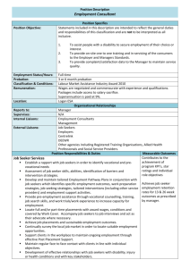Position Description - Job Placement Limited