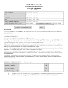 St. Cloud State University Evaluation/Planning Form for MSUAASF