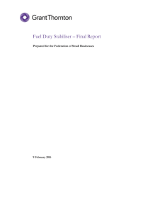 Fuel Duty Stabiliser – Final Report