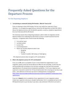 Employee Departure Information and FAQ