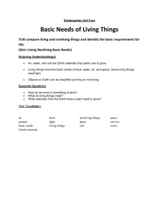 Gist: Living-Nonliving Basic Needs