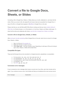 Convert a file to Google Docs, Sheets, or Slides