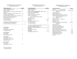 first grade supply list 2014-2015