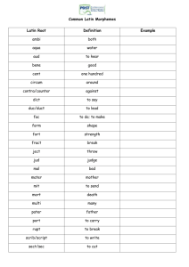 Common Greek and Latin Morphemes