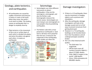 Geology plate tectonics and earthquakes