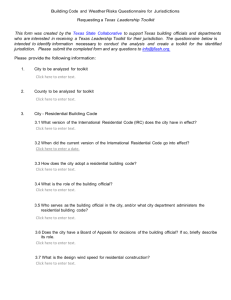 Building Code and Weather Risks Questionnaire for Jurisdictions