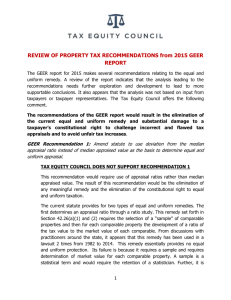 Review of Property Tax Recommendations from 2015 GEER Report