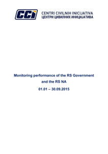 Monitoring performance of the RS Government and RS National