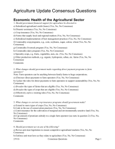 Agriculture Consensus Questions