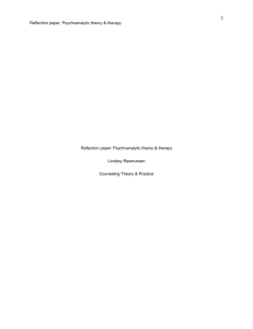 Reflection paper: Psychoanalytic theory & therapy Reflection paper