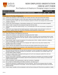 New Employee Orientation Check List Form