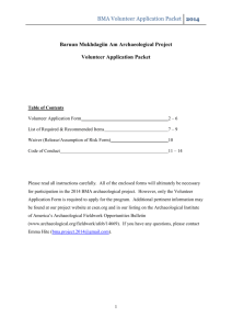 BMA Volunteer Application Packet - Center for the Study of Eurasian