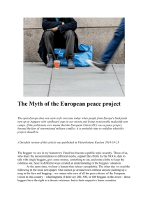 The Myth of the European peace project