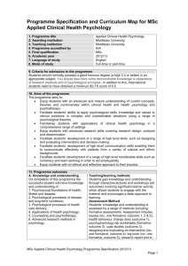 Applied Clinical Health Psychology-MSc