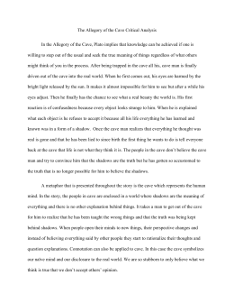 ️ Allegory of the cave analysis. SparkNotes: The Republic: Book VII