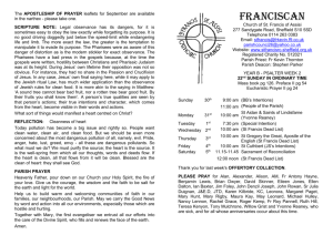 Franciscan Newsletter: 22nd Sunday in Ordinary Time