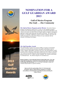 Nomination For A Gulf Guardian Award 2013