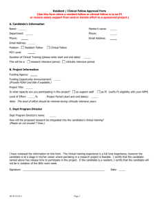 Resident-Clinical Fellow Approval Form