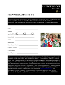 Miss Waterblommetjie 2015 Entry Form