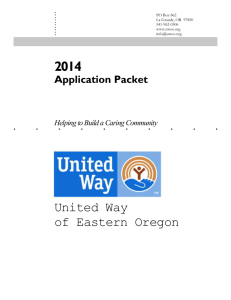 III. Application Instructions - United Way of Eastern Oregon