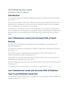 Low Testosterone Levels and Increased Risk of Heart Disease