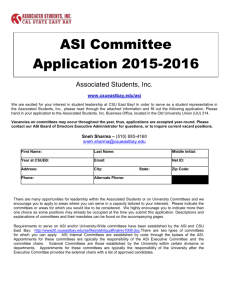asi committee application 15-16 - California State University, East Bay