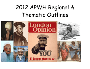 Regional and Thematic Outlines