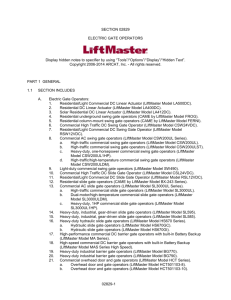 Section 02829 - Electric Gate Operators