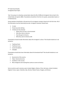 Immigration Day Assignment and Rubric