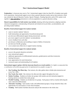 Tier 1 Instructional Support Model