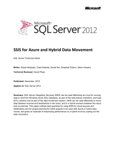 SSIS for Azure and Hybrid Data Movement