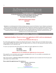 Apply today!! - Adventurers Homeschool Association
