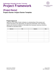 Project Charter Template - Northwestern University Information
