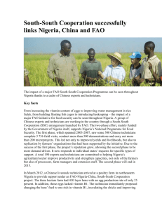 Chinese South-South Cooperation programme with FAO Nigeria