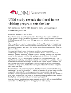 UNM study reveals that local home visiting program sets the bar