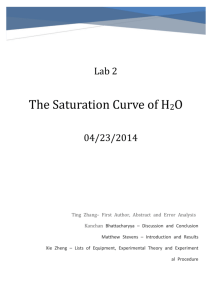 MEC317 L2 - Saturation Curve of H2O