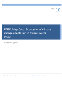 To estimate the potential cost of climate change in the water