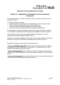 Application for Exemption from the Academic