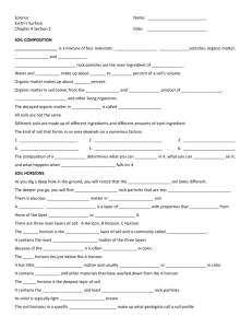 Science Name: Earth`s Surface Chapter 4 Section 2 Date: SOIL
