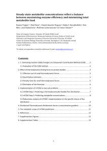 Contents Estimating reaction Gibbs Energies via